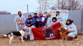 Футболисты «Владимирских пантер» провели теплую встречу с животными приюта «Дорога добра»