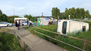 Во Владимирской области микроавтобус с восемью пассажирами съехал в кювет