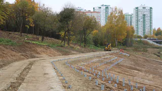Во Владимире продолжается стройка парка у ДТЮ, верхний пруд уже готов