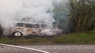 Ночью в Ковровском районе после ДТП загорелся автомобиль