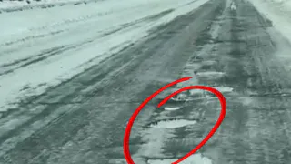 Трасса Р-132 вблизи Судогды усеяна ямами и наледями