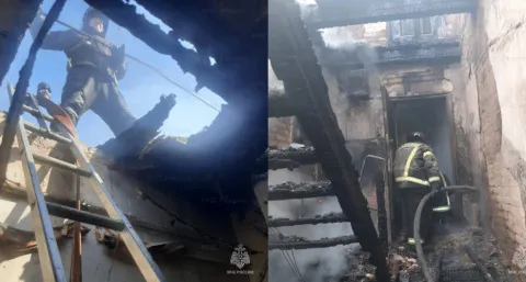 Пожар в Александровском районе полностью уничтожил дом