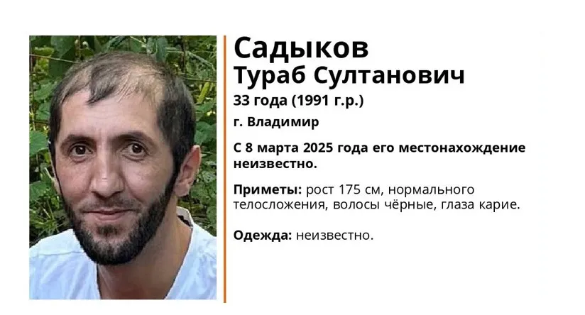 Во Владимирской области разыскивают пропавшего 33-летнего мужчину