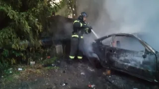 На трассе в Ковровском районе загорелся легковой автомобиль